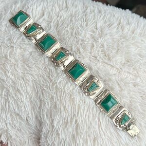 Vintage Silver Mexico Panel Bracelet